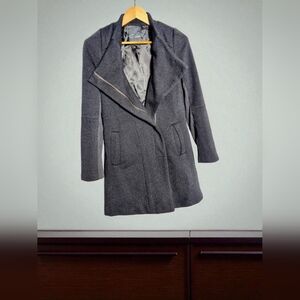 C. Luce Elegant Sz S Black Heavy Woven Women's Coat Wool Blend